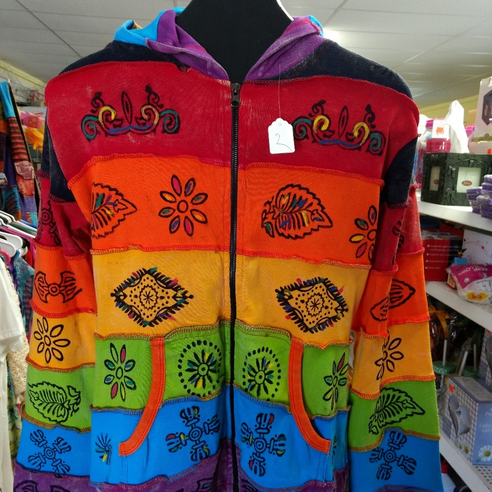 Hand Stitched Multi color Nepal Hippie Jacket